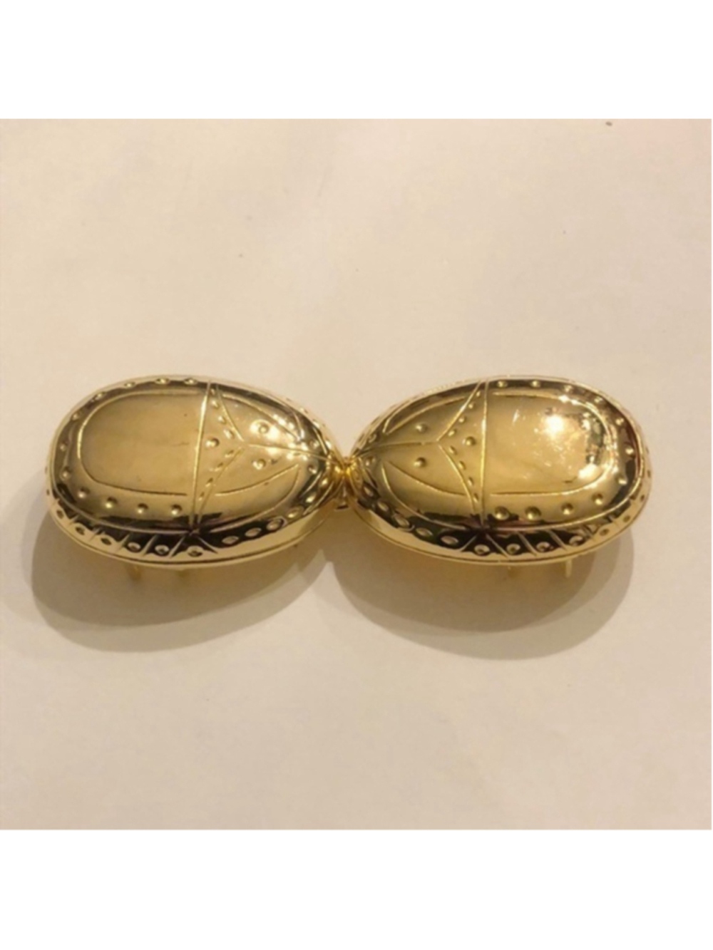 Vintage Signed Gay Boyer Gold Tone Retro Interlocking Belt Buckle